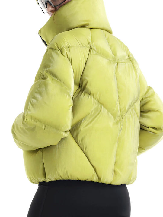 Krakatau Short Women's Puffer Jacket for Winter Green