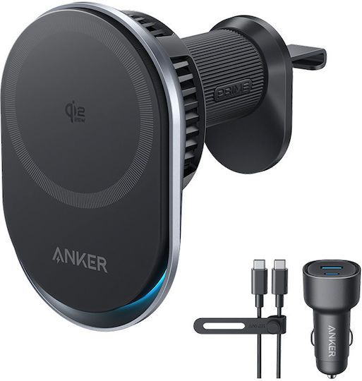 Anker Prime MagGo AirCool Стойка за Клетъчен Телефон с Безжично Зареждане 25W Черна
