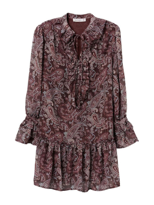Rochie Mini cu Volane Maro