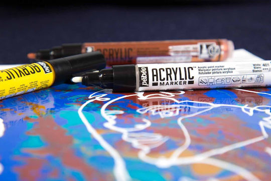 Set mit 5 Acrylmarkern Acrylic Marker Primary Pébéo