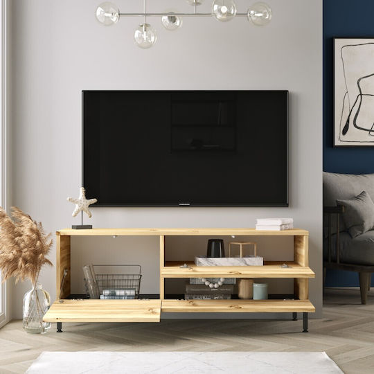 Viana TV Stand in Metal & Wood Beige L120xW35.5xH46.3cm