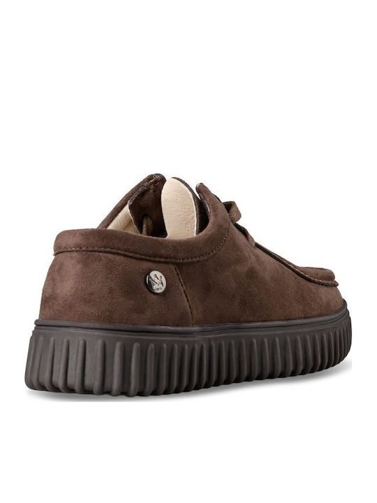 Suede Γυναικεία Loafers σε Καφέ Χρώμα