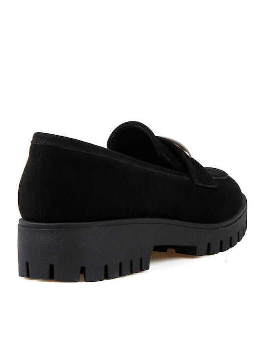 Suede Women's Loafers in Black