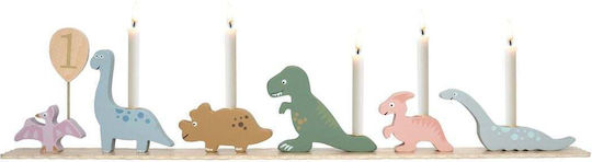 Jabadabado Ξύλινο Τρενάκι Κεράκια Dino