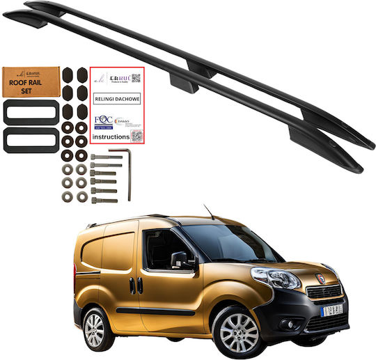 Erkul Autodachträger Aus Aluminium Für Fiat Doblo 2010-2022 Schwarze Erkul Autodachträger Aus Aluminium Für Fiat Doblo 2010-2022 Schwarze