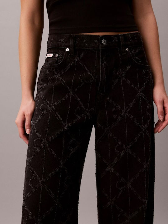 Low-Rise Women's Baggy Jeans Black