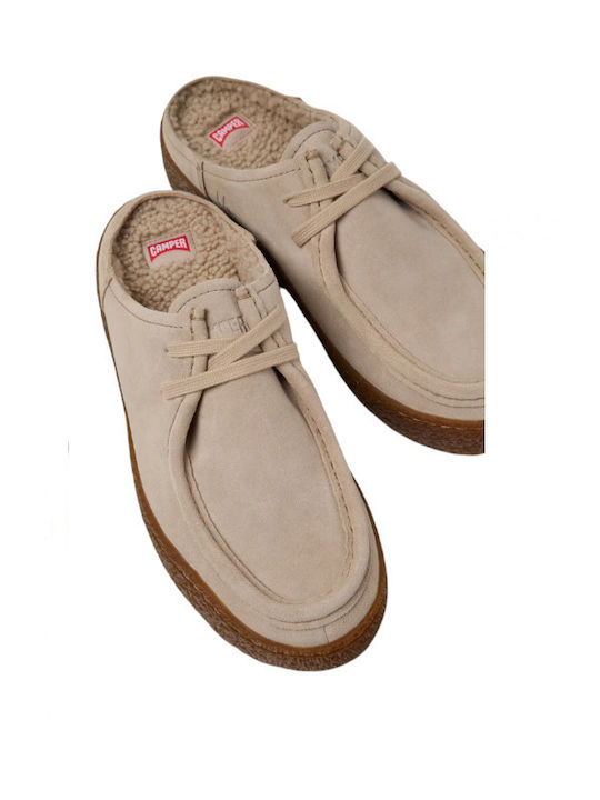 Mules mit niedrigem Absatz in Beige