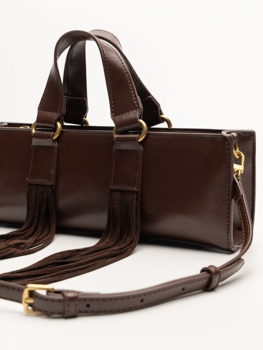 Knitted Women's Dark Brown Shoulder Bag