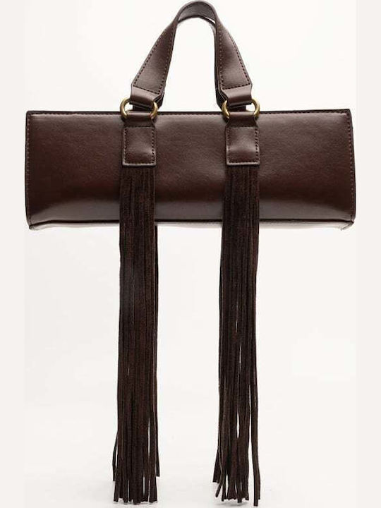 Knitted Women's Dark Brown Shoulder Bag