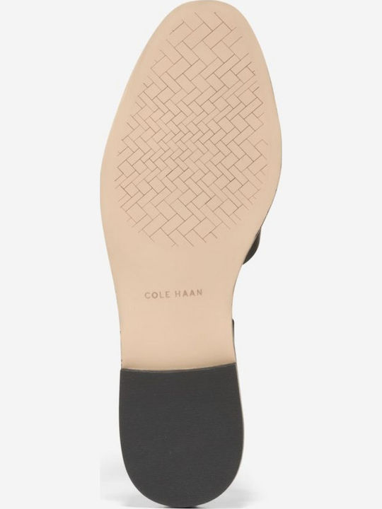 Rosette Leather Women's Black Sandals