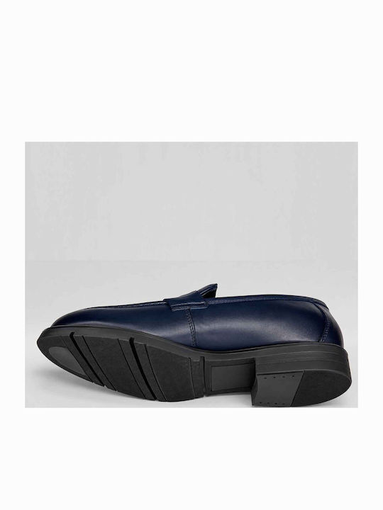 Δερμάτινα Ανδρικά Loafers σε Μπλε Χρώμα