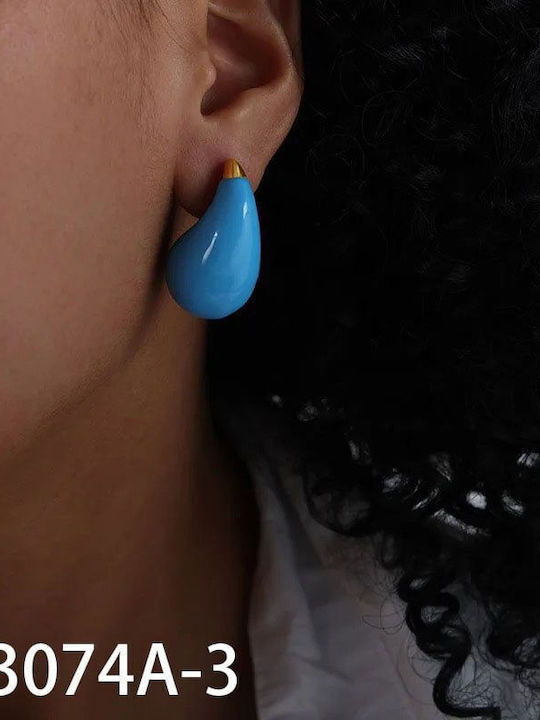 Women's Stainless Steel Blue Stud Earrings