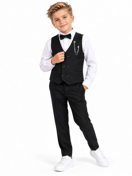 TakTakBaby Baptism Suit for Boy Black 5 Pieces