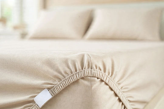 Kraft World Single Bed 100x200+30cm Fitted Sheet Light Beige Kraft World Single Bed 100x200+30cm Fitted Sheet Light Beige