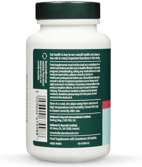 Holland & Barrett Acidophilus Supplement with Probiotics & Prebiotics 60 Chewable Tablets Strawberry