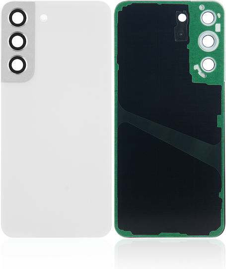 Capac Spate din Sticlă pentru Lentila Camerei Samsung Galaxy S22 5G Fără Logo Aftermarket Plus Alb