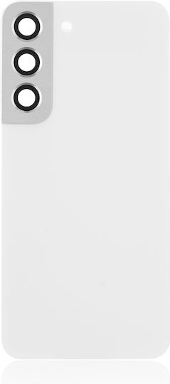 Capac Spate din Sticlă pentru Lentila Camerei Samsung Galaxy S22 5G Fără Logo Aftermarket Plus Alb