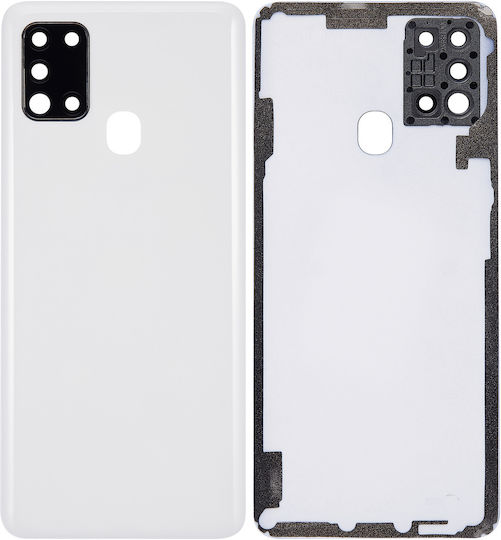 Ersatzglas Für Rückseite Und Kameralinse Samsung Galaxy A21s A217 2020 Aftermarket Plus Weiß