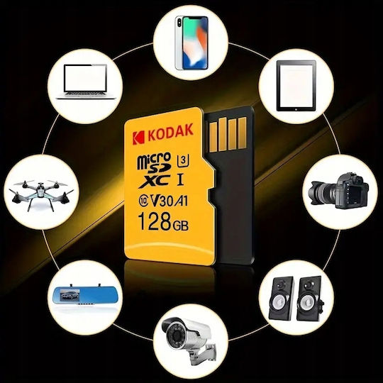 microSDXC 128 GB UHS-I U3 V30 A1 – 4K-Speicherkarte + SD-Adapter