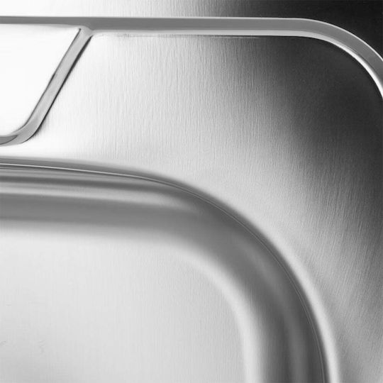 Sanitec ANT Ένθετος Νεροχύτης Δεξιός Inox Μ80xΠ50cm Γκρι