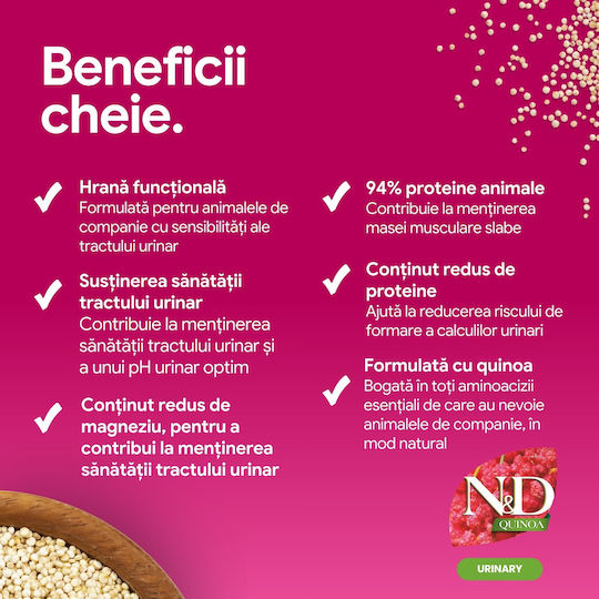 Quinoa 1,5 kg Hrană Uscată pentru Câini Adulți de Rase Mici cu Rață