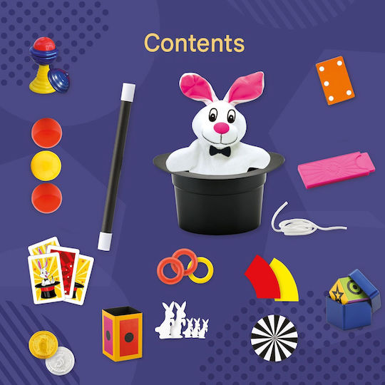Kosmos Magic Tricks Set Magician’s Hat Plush Rabbit Magic Wand 25 Illusions Illustrated Guide Video Tutorials Children Ages 6+