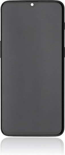 OLED Displayeinheit mit Rahmen OnePlus 6T A6010 A6013 Aftermarket Plus Mitternachtsschwarz