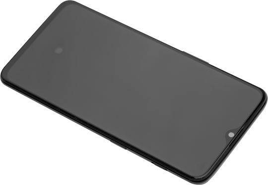 OLED Displayeinheit mit Rahmen OnePlus 6T A6010 A6013 Aftermarket Plus Mitternachtsschwarz