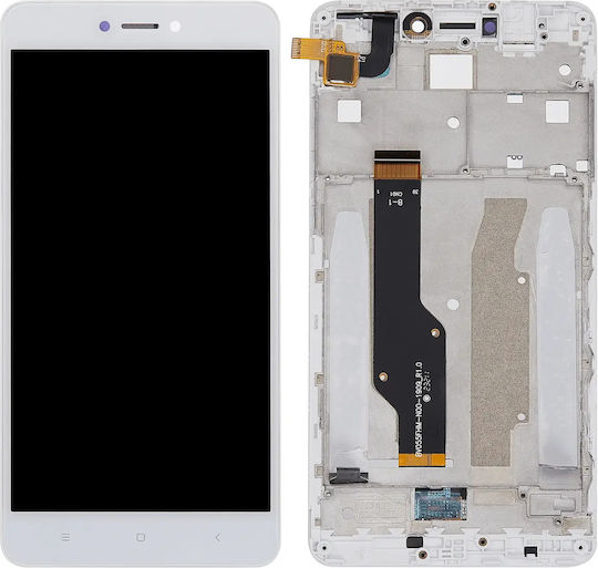 Ansamblu LCD cu Ramă pentru Xiaomi Redmi Note 4x Aftermarket Plus Alb