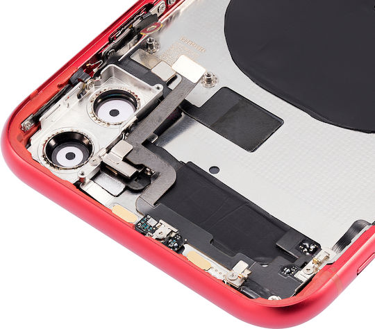 Back Housing W Small Components Pre-installed Iphone 11 No Logo Aftermarket Plus Red