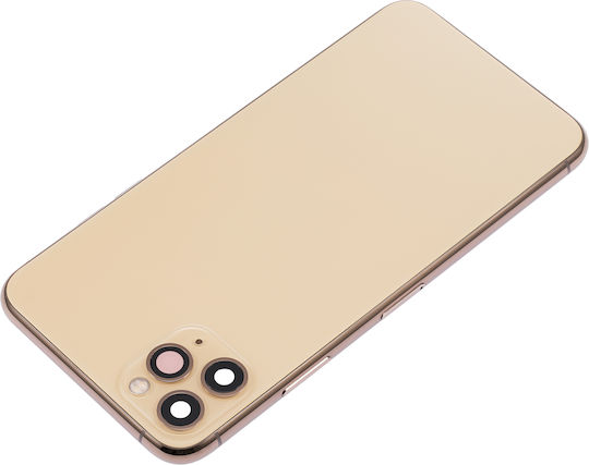 Rückgehäuse mit Vorinstallierten Kleinteilen iPhone 11 Pro Max Ohne Logo Aftermarket Plus Gold