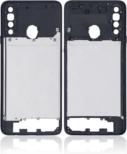 Средна рамка Samsung Galaxy A20s A207 2019 Aftermarket Plus Черна