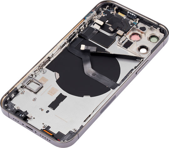 Capac Spate Cu Piese Mici iPhone 12 Pro Versiunea SUA Aftermarket Plus Grafit