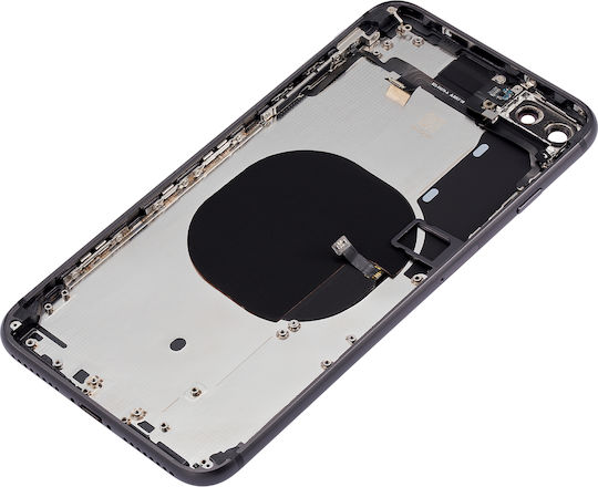 Rückseitige Gehäuseabdeckung mit vorinstallierten Kleinteilen für iPhone 8 Plus ohne Logo, Aftermarket Plus, Space Gray