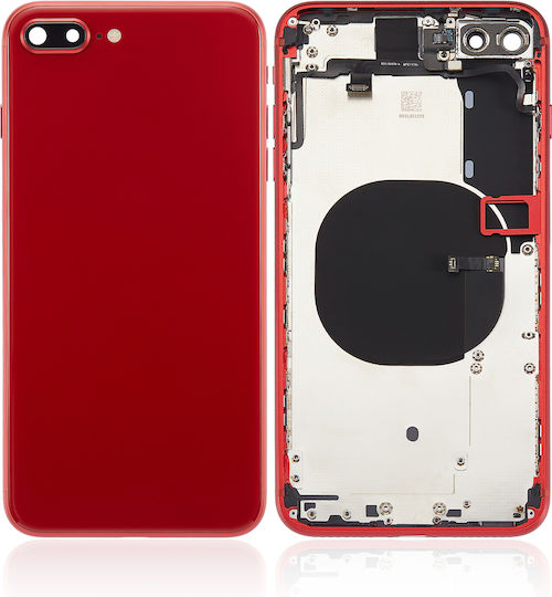 Backcover mit vorinstallierten Kleinteilen für iPhone 8 Plus, ohne Logo, Aftermarket Plus, Rot