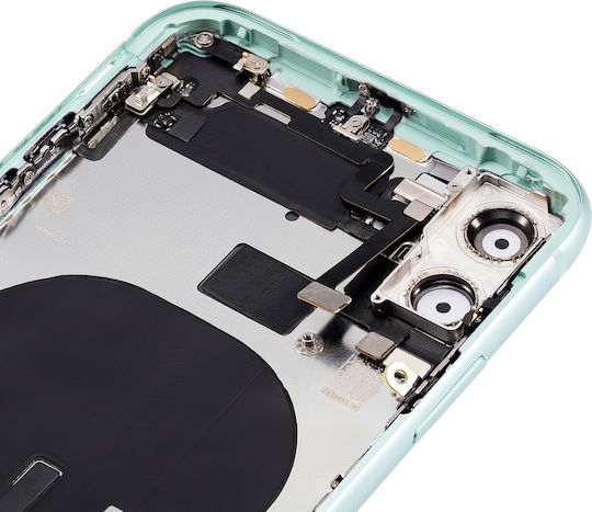 Заден корпус с предварително монтирани малки компоненти за iPhone 11, без лого, заместител Plus, зелен