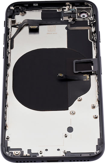 Rückgehäuse mit vorinstallierten Kleinteilen für iPhone SE 2020 ohne Logo Aftermarket Plus Schwarz