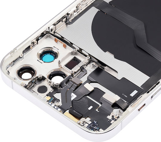 Backcover mit Kleinteilen für iPhone 12 Pro Max US-Version Aftermarket Plus Silber