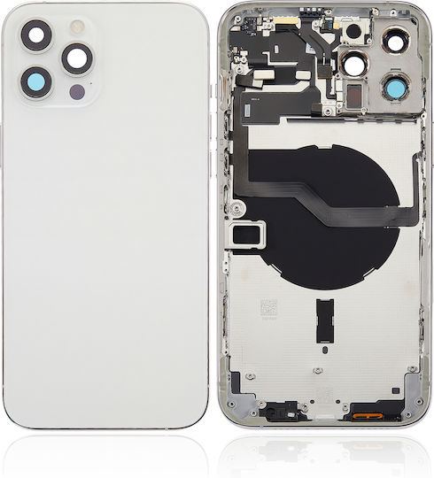 Backcover mit Kleinteilen für iPhone 12 Pro Max US-Version Aftermarket Plus Silber