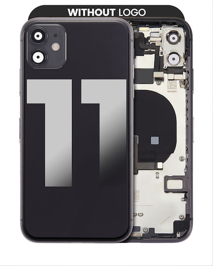 Back Housing W Small Components Pre-installed Iphone 11 No Logo Aftermarket Plus Black