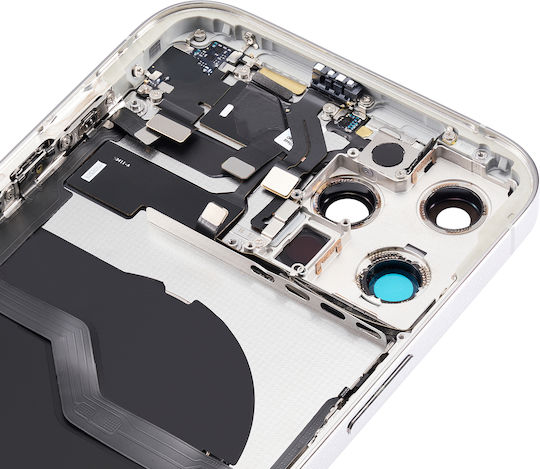 Backcover mit Kleinteilen für iPhone 12 Pro Max US-Version Aftermarket Plus Silber