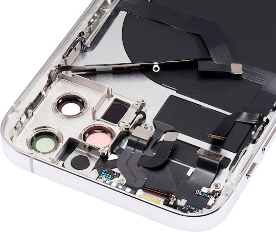 Rückseitiges Gehäuse mit Kleinteilen iPhone 12 Pro US-Version Aftermarket Plus Silber