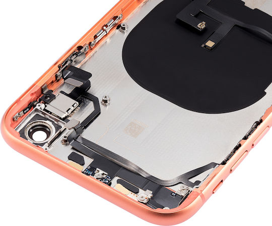Carcasă Spate cu Componente Mici Preinstalate iPhone Xr Fără Logo Aftermarket Plus Coral