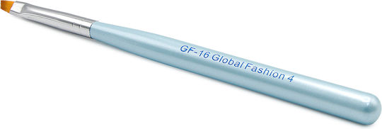 Global Fashion Четка за нокти със скосен връх за нанасяне на гел Gf-16-4 № 4 Синя