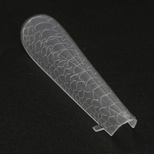Global Fashion Top Plastik-Nagelformen 120 Stück, Gewölbt, Mandelförmig, Schlangenmuster