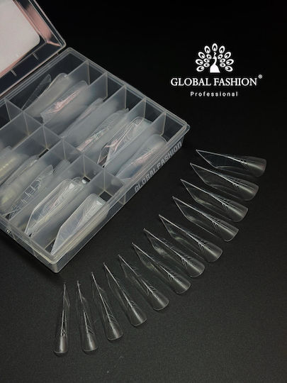 Global Fashion Șabloane din Plastic cu Marcaje pentru Marginile Unghiilor 120 Bucăți Nr. 1 25371
