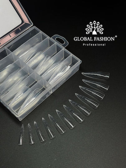 Global Fashion Plastic Nail Forms Markings Stiletto 120 Pcs No 2 25370