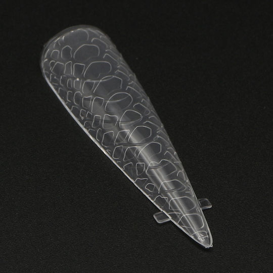 Global Fashion Top Plastic Șabloane pentru Unghii 120 Bucăți Stiletto cu Imprimeu de Șarpe