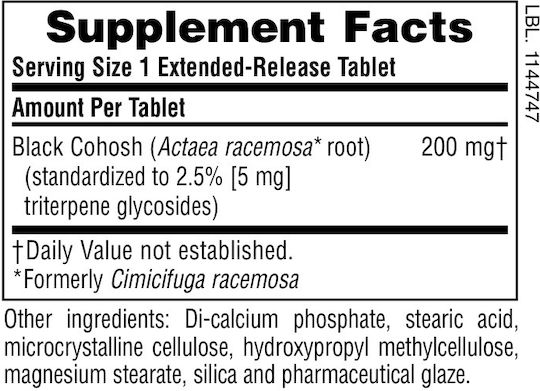 Herbal Actives Black Cohosh Extended Release 30 Ταμπλέτες