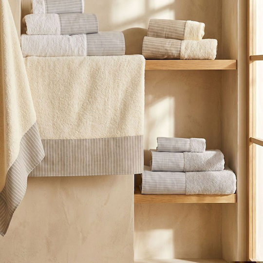 Rythmos Bath Towel Set 3 pcs Ecru-Beige 500 g/m² Weight